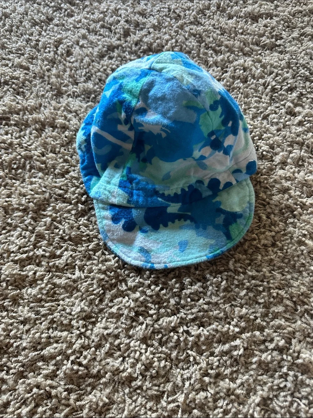Kids Blue Patterned Sun Hat